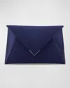 Tyler Ellis Lee Small Satin Pouchette Clutch Bag In Sapphire