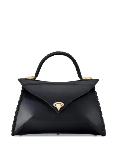 Tyler Ellis Medium Lj Whipstitch-leather Tote Bag In Black