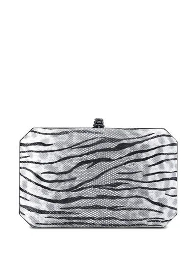 Tyler Ellis Medium Perry Tiger-print Clutch Bag In Black