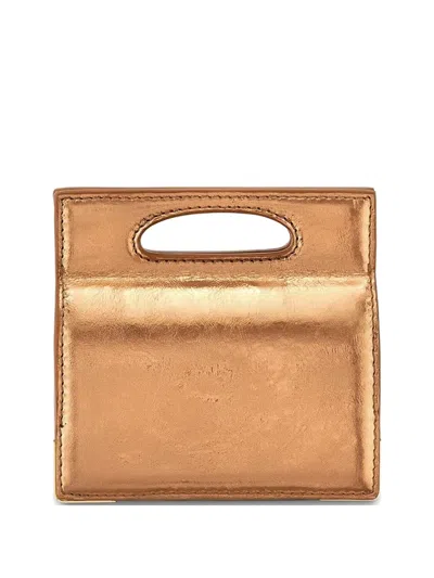 Tyler Ellis Micro Stella Metallic-leather Tote Bag In Brown