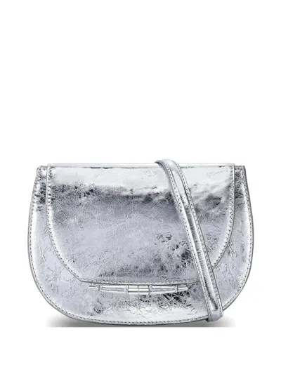 Tyler Ellis Mini Jane Saddle Crossbody Bag In Silver