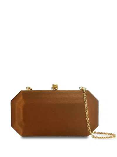 Tyler Ellis Perry Pinecone Clutch Bag In Brown
