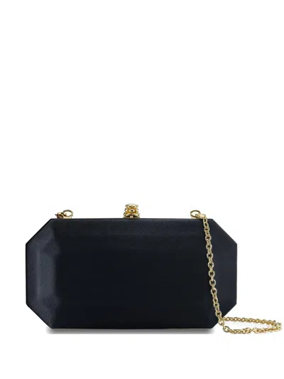 Tyler Ellis Perry Satin Clutch Bag In Black