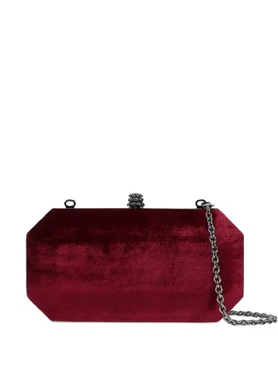 Tyler Ellis Perry Velvet Clutch Bag In Red
