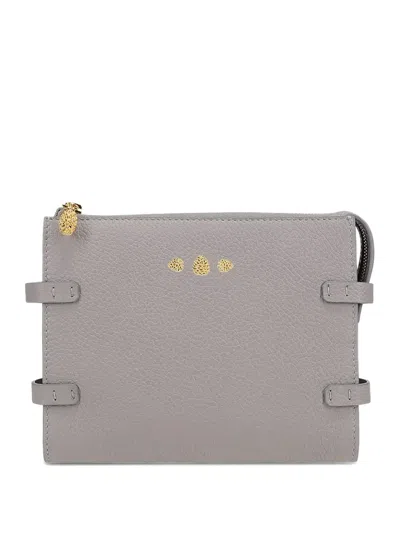 Tyler Ellis Small Dean Pebbled Leather Messenger Bag In Gray