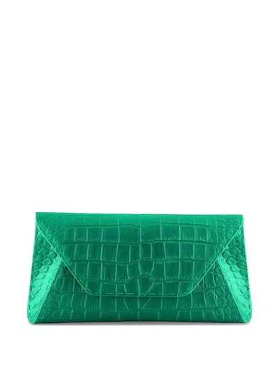 Tyler Ellis Small Eloise Croc-effect Clutch Bag In Green