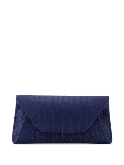 Tyler Ellis Small Eloise Crocodile-effect Clutch Bag In Blue