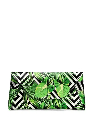 Tyler Ellis Small Eloise Palm-leaf Clutch Bag In Green