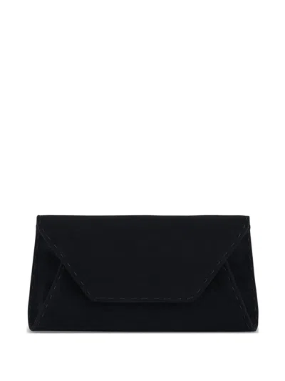 Tyler Ellis Small Eloise Suede-leather Clutch Bag In Black