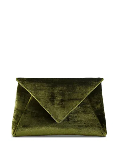 Tyler Ellis Small Lee 'pouchet' Crushed Texture Clutch Bag In Green
