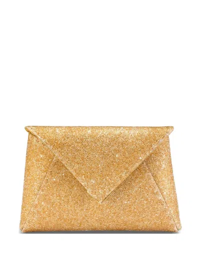 Tyler Ellis Small Lee Pouchet Crystal-embellished Clutch Bag In Gold