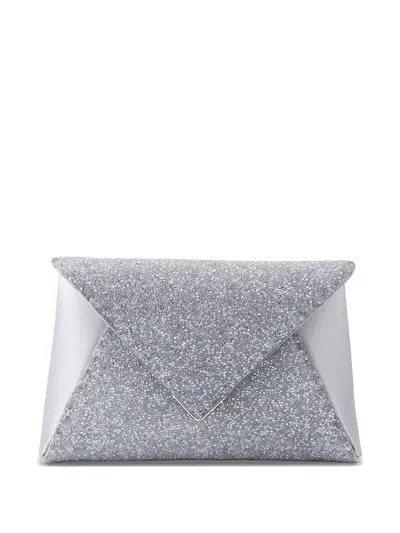 Tyler Ellis Small Lee Pouchet Crystal-embellished Clutch Bag In Silver