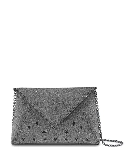 Tyler Ellis Small Lee 'pouchet' Crystal-embellished Clutch Bag In Silver