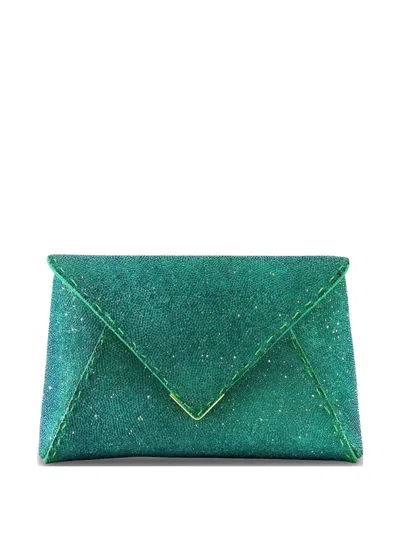 Tyler Ellis Small Lee 'pouchet' Crystal-embellished Clutch Bag In Yellow