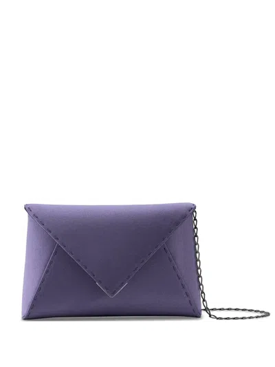 Tyler Ellis Small Lee Pouchet Hand-stitched Clutch Bag In Purple