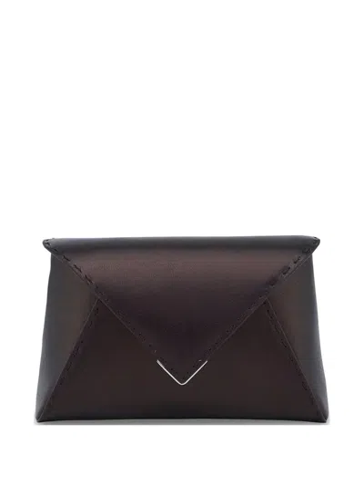 Tyler Ellis Small Lee Pouchet Leather Clutch Bag In Brown