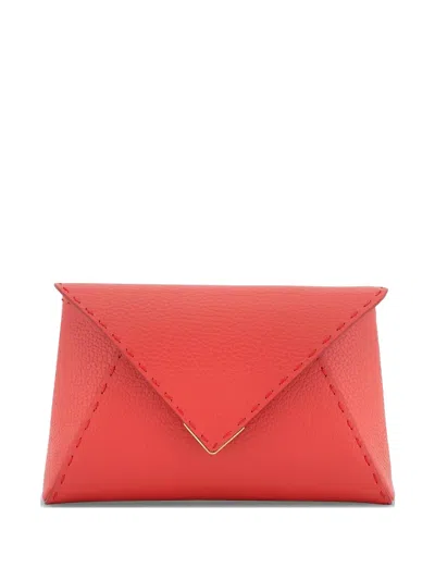 Tyler Ellis Small Lee Pouchet Leather Clutch Bag In Red