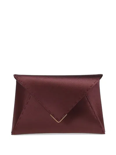 Tyler Ellis Small Lee Pouchet Satin Clutch Bag In Brown