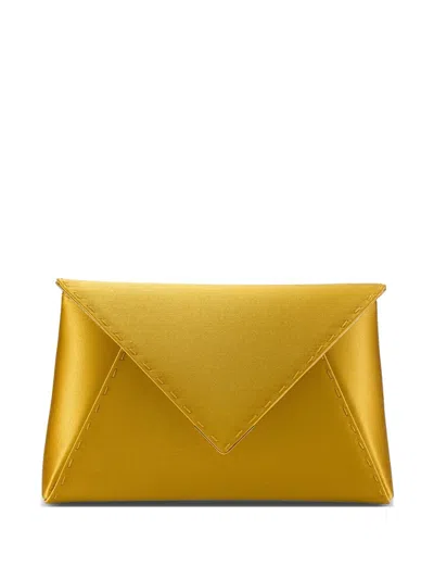 Tyler Ellis Small Lee 'pouchet' Satin Clutch Bag In Yellow