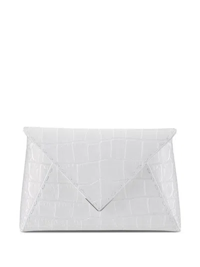 Tyler Ellis Small Lee 'pouchet' Stamped Clutch Bag In White