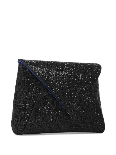 Tyler Ellis Small Lee Pouchet Swarovski Crystal-embellished Clutch Bag In Black
