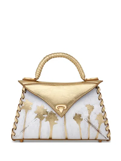 Tyler Ellis Small Lj Hand-painted Whipstitch Tote Bag In Multi