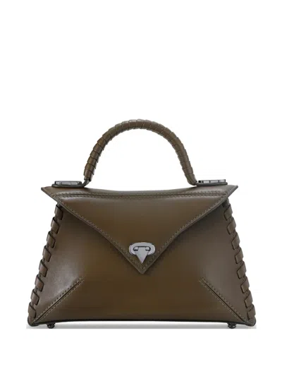 Tyler Ellis Small Lj Whipstitch-leather Tote Bag In Brown
