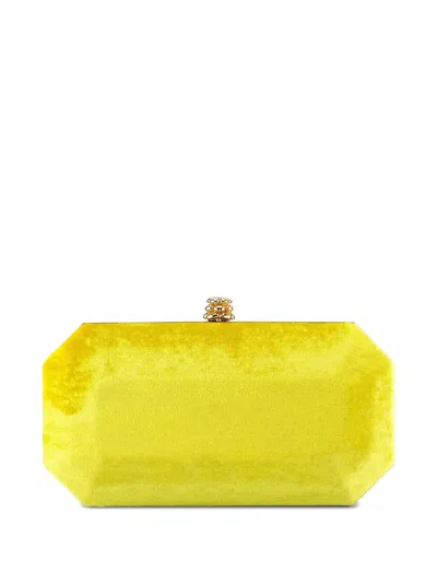 Tyler Ellis Small Perry Crushed Texture Clutch Bag In Yellow
