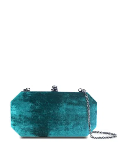 Tyler Ellis Small Perry Crushed-texture Clutch Bag In Blue