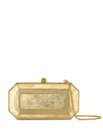 Tyler Ellis Small Perry Leather Clutch Bag In Gold