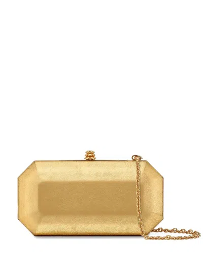 Tyler Ellis Small Perry Leather Clutch Bag In Gold