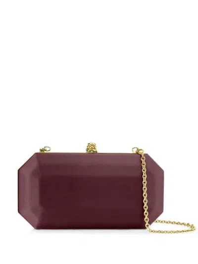 Tyler Ellis Small Perry Pinecone Clutch Bag In Burgundy