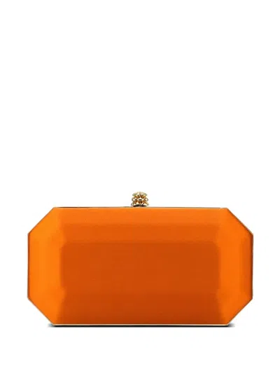 Tyler Ellis Small Perry Pinecone-closure Clutch Bag In Orange