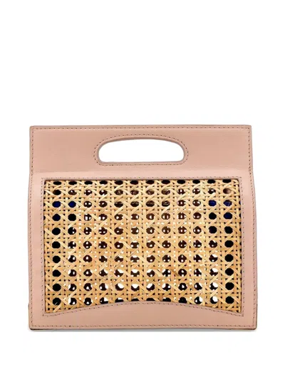 Tyler Ellis Stella Leather Wicker Tote Bag In Pink