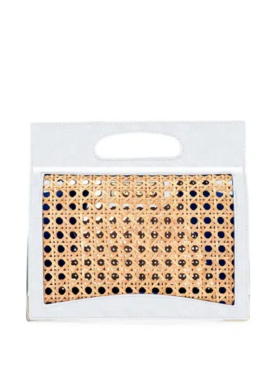 Tyler Ellis Stella Wicker Tote Bag In White