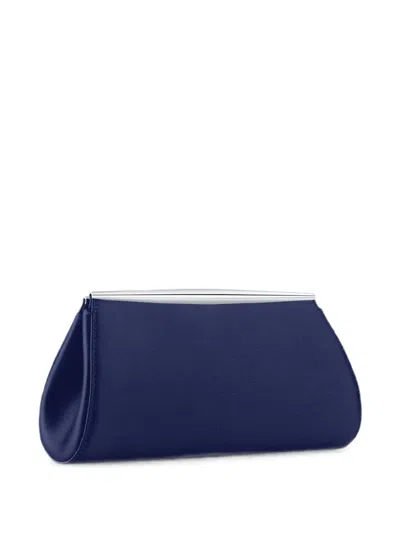 Tyler Ellis Suzannah Satin Clutch Bag In Blue
