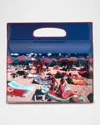 Tyler Ellis The Stella Beach-print Leather Top-handle Bag In Slim Aarons Bast