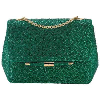 Pre-owned Tyler Ellis Tiffany Classica Handbag Petite In Green Crystal With Gold Hardware