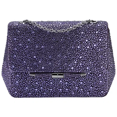 Pre-owned Tyler Ellis Tiffany Classica Handbag Petite In Purple Crystal&gunmetal Hardware