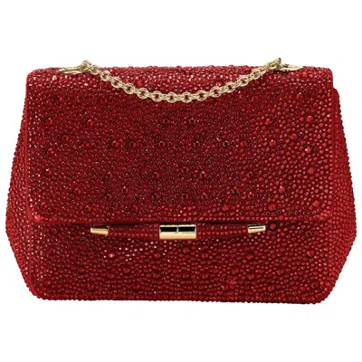 Pre-owned Tyler Ellis Tiffany Classica Handbag Petite In Red Crystal With Gold Hardware