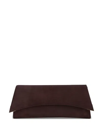 Tyler Ellis Veronica Suede Clutch Bag In Brown