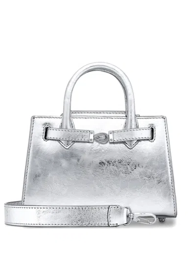Tyler Ellis Winnie Mini-metallic Leather Tote Bag In Silver