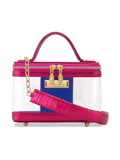 Tyler Ellis Women's Ava Miami Top Handle Bag In Patent Leather And Clear Pvc In Pink
