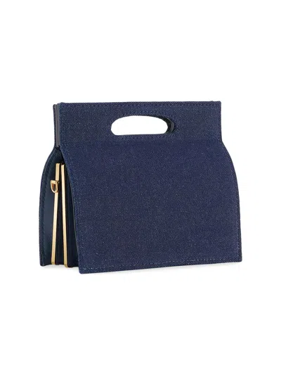 Tyler Ellis Women's Stella Miniature Top Handle Bag In Denim With Gold Hardware In Blue
