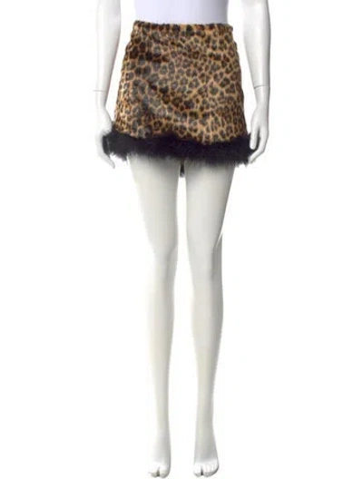 Pre-owned Tyler Mcgillivary Animal Print Mini Skirt In Multi