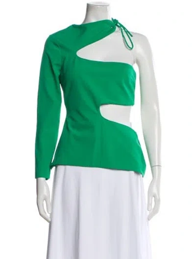 Pre-owned Tyler Mcgillivary Asymmetrical Long Sleeve Top In Green