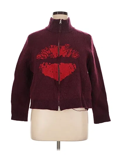 Pre-owned Tyler Mcgillivary Cardigan Sweater In Burgundy