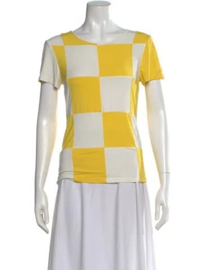Pre-owned Tyler Mcgillivary Colorblock Pattern Crew Neck T-shirt In Yellow