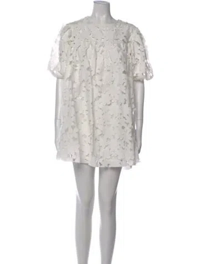 Pre-owned Tyler Mcgillivary Floral Print Mini Dress In Gray