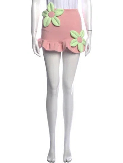 Pre-owned Tyler Mcgillivary Floral Print Mini Skirt W/ Tags In Pink